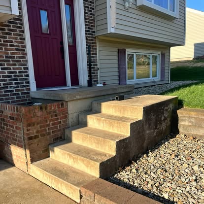 Handrail area before ALX carpentry work